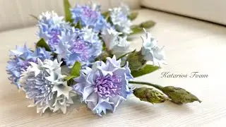 Cornflowers from foamiran of heavenly color/ Васильки из фоамирана небесного цвета