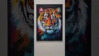 Tiger with Oil Pastels 🐯💀 #art #oilpastel #shorts