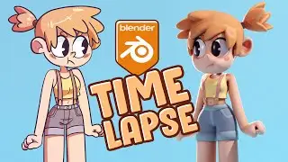 Sculpting Misty in Blender 3D - Time Lapse