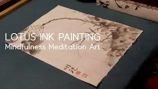 Lotus in black & white Ink painting _ Mindfulness meditation art_ Sumi-e by Yewon