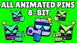 8-BIT Pins (Animated) | Brawl Stars | Green Screen