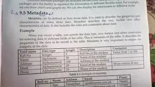 Metadata , Database , Examples of metadata , Example of database table , Computer science course