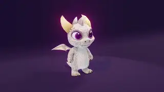 Cartoon White Baby Dragon with Music and Sound Effects #3