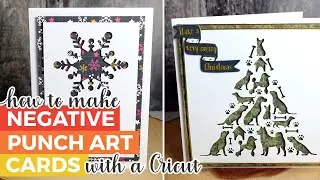 How to Make Negative Punch Art Cards with a Cricut | Easy Cricut Christmas Cards