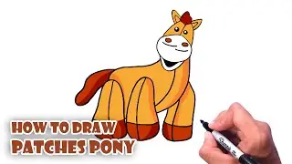 How to Draw Patches Pony | Threads Everland - easy step by step