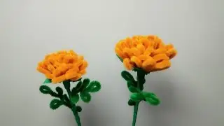 🌺COMO HACER FLOR DE CEMPASÚCHIL CON LIMPIA PIPAS🌺