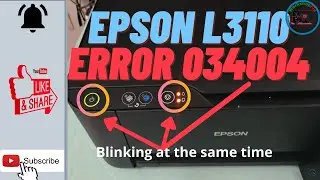 EPSON L3110 - ERROR CODE: 034004, BLINKING POWER & STOP BUTTON or BLINKING RED & GREEN LIGHT