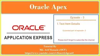Oracle Apex Item details episode 3.1