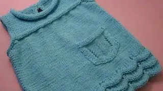 Сарафан спицами на 1 год.Часть №2