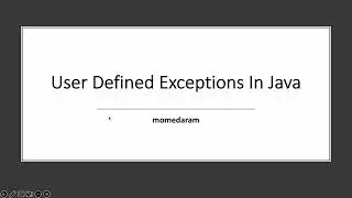User Defined | Customised Exceptions In Java  