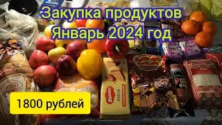 Закупка продуктов на 1800 рублей, январь 2024 год