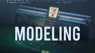 create custom building 7-Eleven  in Blender
