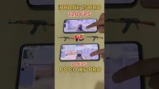 iPHONE 15 PRO 120FPS🔥Vs POCO X6 PRO 90FPS😈-PUBG TEST 