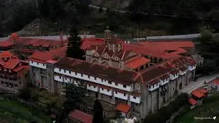 [4K] Machairas Monastery (Panagia tou Machaira) from above