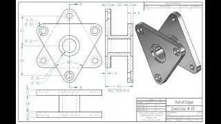 Solid Edge 2023 Tutorial - Exercise - 15 (Part A)