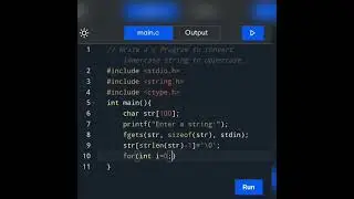 How to write a c Program to convert lowercase string to uppercase.