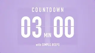 3 Min Countdown Flip Clock Timer / Simple Beeps 🫐 🔔