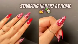 Easy Stamping NailArt Design at home 🏡| Stamping Nails at home for beginners💅🎀|