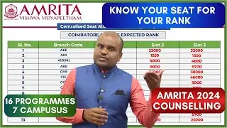AMRITA AEEE 2024 Admissions | RANK vs BRANCH vs CAMPUS | Know the Entire Process of CSAP Counselling