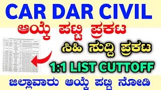CAR DAR SELLECTION LIST|CAR DAR CONSTABLE RECRUITMENT|CAR DAR NEW NOTIFICATION|CAR DAR 1:1 LIST 2024