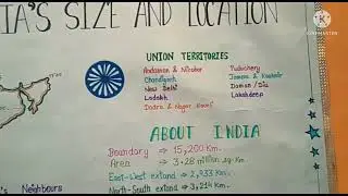 India's size and location chart making | chart about India's size and location | geography chart |
