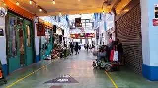 London Brixton market 21 Nov 2020 during Covid restrictions- not much open