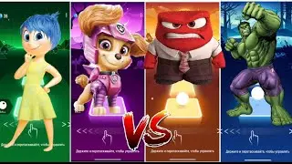 🟡JOY🟣PAW PAW PATROL🔴INSIDE OUT🟢HULK | Tiles Hop