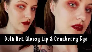 Bold Red Glossy Lip and Grungey Cranberry Eye Look ~ Ilmakiage, Cruelty Free