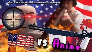 USA vs ANIME (Aniphobia Roblox) Feat. Rooftop Koreans