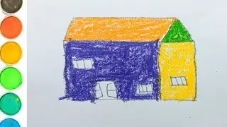 How to draw House| House drawing colouring and Painting| My family my House 🏠| Drawing for| Part 10