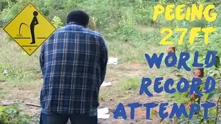 Farthest peeing distance record attempt | almost crapped my pants 💩👖(2016)