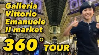 Galleria Vittorio Emanuele II market 360˚ walking tour,Milan Italy **MOVE UR DEVICE WHILE WATCHING**
