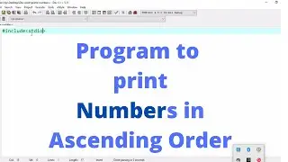 C program to print numbers in ascending order.