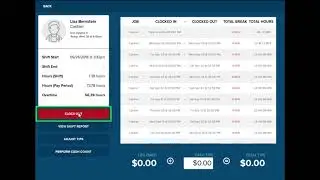 Duet POS System - Clocking Out/Shift Report