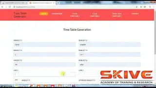 Automated Timetable Generation System Using PHP MYSQL  