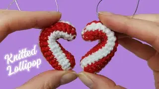 How to Tie a New Year's Candy?! Christmas Knitted Toy Cane! Victoria Knits