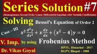 Series Solution #7 (V.Imp.) | Frobenius Method | Values of m are distinct and differ by an Integer