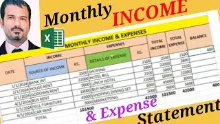 create monthly income & expense statement in excel