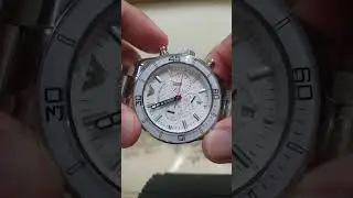 Jam Tangan Lelaki Emporio Armani AR5932 Chrono Putih Logam tahan karat