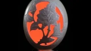 Ночник Роза чайная резьба по скорлупе