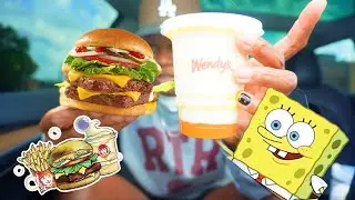 Wendy's NEW Krabby Patty Kollab Review!