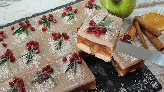 Inexpensive dessert WINTER APPLES! Very tasty, fast! WITHOUT baking, gelatin and butter!