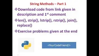 Python3 Tutorial for Beginners | String Functions - Part 1