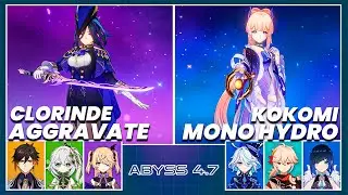 NEW Spiral Abyss 4.7 - C0 Clorinde Aggravate & C0 Kokomi Mono Hydro | Floor 12 9 Star Genshin Impact