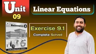 Unit 9 Linear equations | Exercise 9.1 Solved | Class Six | Sindh Text | Maths in sindhi
