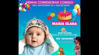 CONVITE DE ANIVERSARIO VIRTUAL PELO PHOTOSHOP 2021