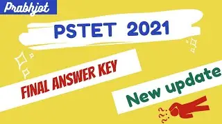 Pstet 2021 Final Answer Key   New update 