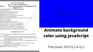 JavaScript- Animate Background-color of Document using JavaScript - Animation using javaScript-By CR