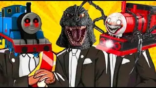 Cursed Thomas Vs Godzilla Vs Choo Choo Charles - Coffin Dance Meme Cover