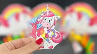 Unicorn Rainbow Slime Mixing Random Cute,shiny things into slime#ASMR #slimevideo #Galaxyslime#슬라임